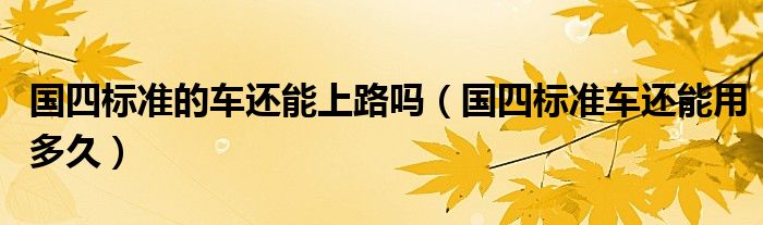 國四標(biāo)準(zhǔn)的車還能上路嗎（國四標(biāo)準(zhǔn)車還能用多久）