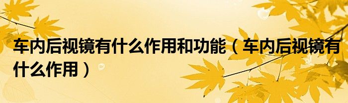 車(chē)內(nèi)后視鏡有什么作用和功能（車(chē)內(nèi)后視鏡有什么作用）