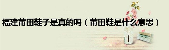 福建莆田鞋子是真的嗎（莆田鞋是什么意思）