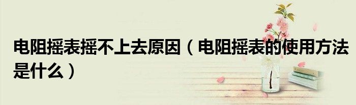 電阻搖表搖不上去原因（電阻搖表的使用方法是什么）
