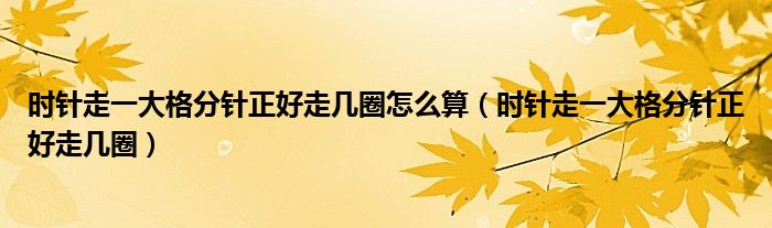 時(shí)針走一大格分針正好走幾圈怎么算（時(shí)針走一大格分針正好走幾圈）
