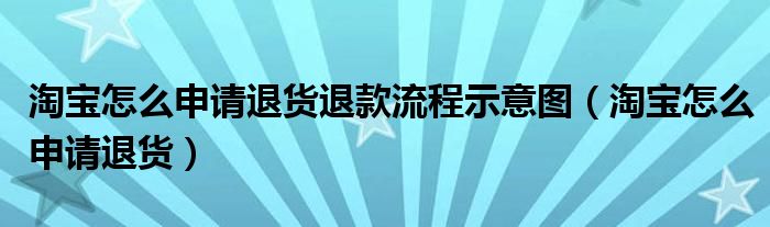 淘寶怎么申請退貨退款流程示意圖（淘寶怎么申請退貨）
