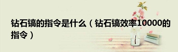 鉆石鎬的指令是什么（鉆石鎬效率10000的指令）