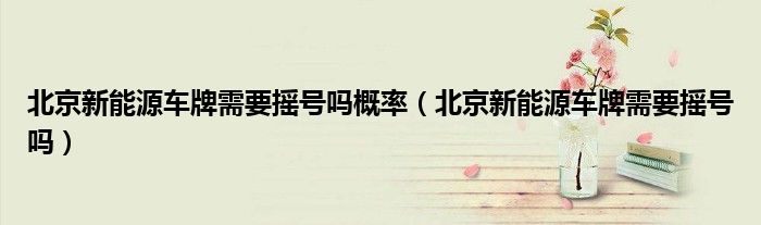 北京新能源車牌需要搖號(hào)嗎概率（北京新能源車牌需要搖號(hào)嗎）