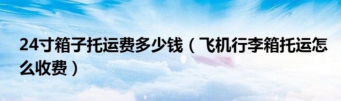 24寸箱子托運(yùn)費(fèi)多少錢（飛機(jī)行李箱托運(yùn)怎么收費(fèi)）