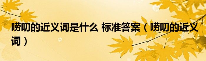嘮叨的近義詞是什么 標(biāo)準(zhǔn)答案（嘮叨的近義詞）