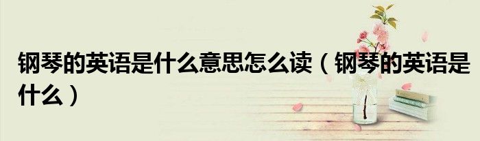 鋼琴的英語是什么意思怎么讀（鋼琴的英語是什么）