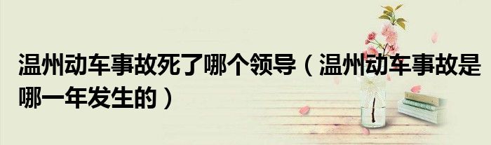 溫州動車事故死了哪個領導（溫州動車事故是哪一年發(fā)生的）