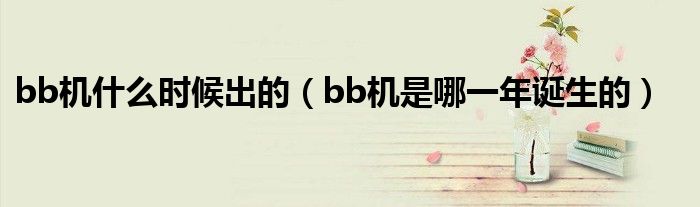 bb機(jī)什么時(shí)候出的（bb機(jī)是哪一年誕生的）