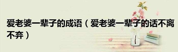 愛老婆一輩子的成語（愛老婆一輩子的話不離不棄）