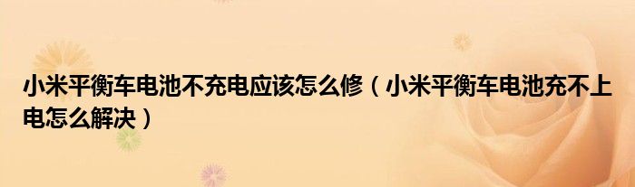 小米平衡車電池不充電應(yīng)該怎么修（小米平衡車電池充不上電怎么解決）