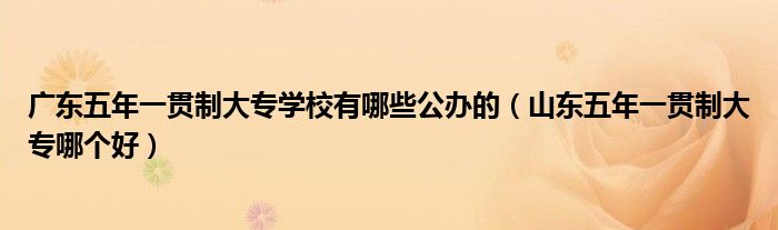 廣東五年一貫制大專學(xué)校有哪些公辦的（山東五年一貫制大專哪個好）