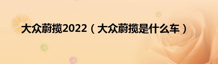大眾蔚攬2022（大眾蔚攬是什么車）