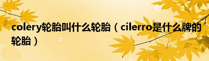 colery輪胎叫什么輪胎（cilerro是什么牌的輪胎）