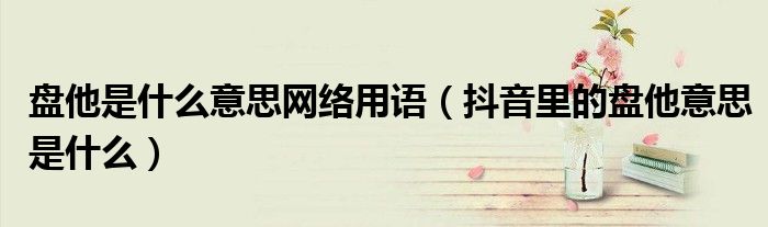 盤他是什么意思網(wǎng)絡(luò)用語(yǔ)（抖音里的盤他意思是什么）