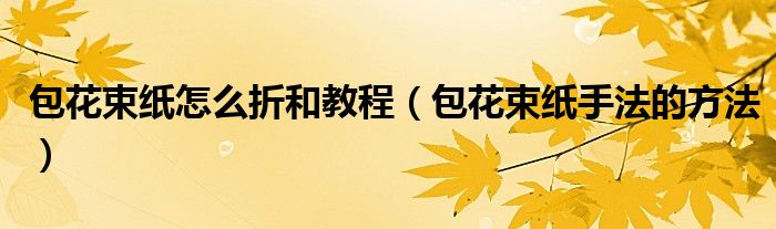 包花束紙怎么折和教程（包花束紙手法的方法）