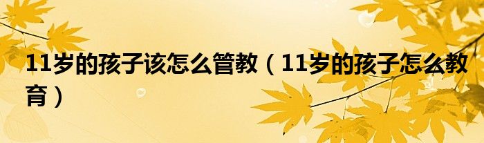 11歲的孩子該怎么管教（11歲的孩子怎么教育）