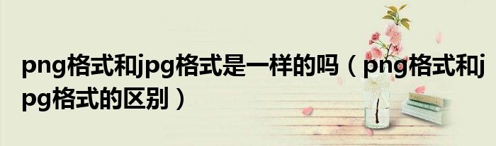 png格式和jpg格式是一樣的嗎（png格式和jpg格式的區(qū)別）