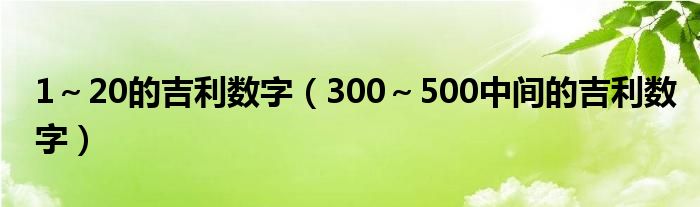 1～20的吉利數(shù)字（300～500中間的吉利數(shù)字）