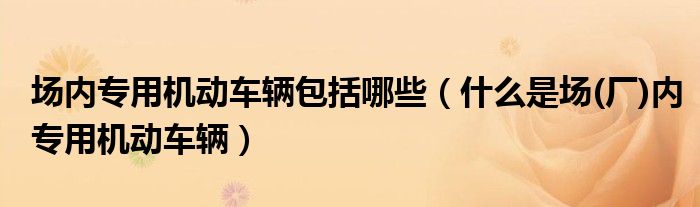場內(nèi)專用機(jī)動車輛包括哪些（什么是場(廠)內(nèi)專用機(jī)動車輛）