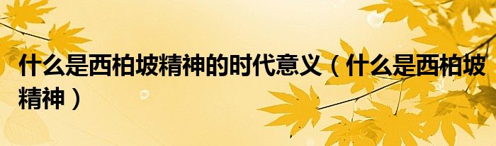 什么是西柏坡精神的時(shí)代意義（什么是西柏坡精神）