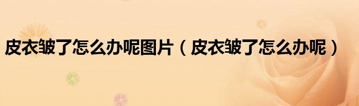 皮衣皺了怎么辦呢圖片（皮衣皺了怎么辦呢）