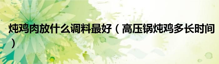 燉雞肉放什么調(diào)料最好（高壓鍋燉雞多長時間）