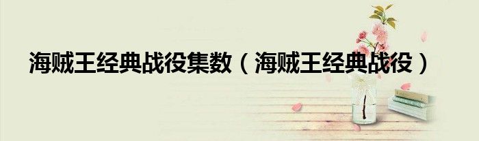 海賊王經(jīng)典戰(zhàn)役集數(shù)（海賊王經(jīng)典戰(zhàn)役）