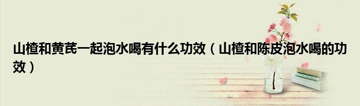 山楂和黃芪一起泡水喝有什么功效（山楂和陳皮泡水喝的功效）