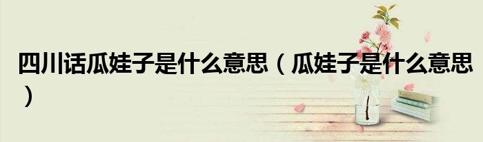 四川話瓜娃子是什么意思（瓜娃子是什么意思）
