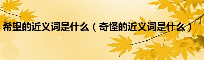 希望的近義詞是什么（奇怪的近義詞是什么）