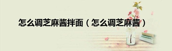 怎么調(diào)芝麻醬拌面（怎么調(diào)芝麻醬）