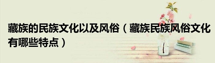 藏族的民族文化以及風俗（藏族民族風俗文化有哪些特點）