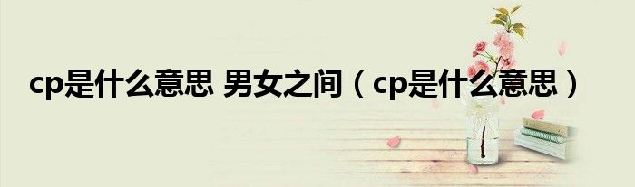 cp是什么意思 男女之間（cp是什么意思）