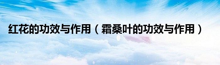 紅花的功效與作用（霜桑葉的功效與作用）