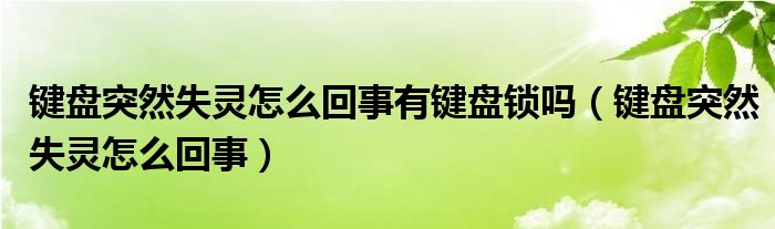鍵盤(pán)突然失靈怎么回事有鍵盤(pán)鎖嗎（鍵盤(pán)突然失靈怎么回事）