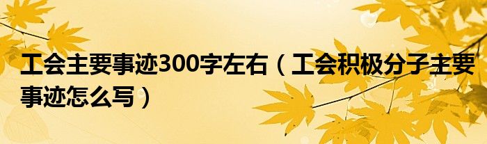 工會(huì)主要事跡300字左右（工會(huì)積極分子主要事跡怎么寫）