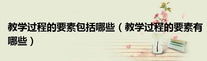 教學(xué)過程的要素包括哪些（教學(xué)過程的要素有哪些）