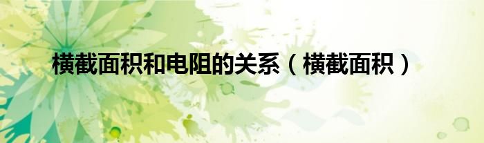 橫截面積和電阻的關(guān)系（橫截面積）