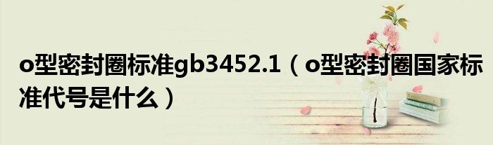 o型密封圈標(biāo)準(zhǔn)gb3452.1（o型密封圈國(guó)家標(biāo)準(zhǔn)代號(hào)是什么）