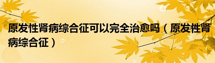 原發(fā)性腎病綜合征可以完全治愈嗎（原發(fā)性腎病綜合征）