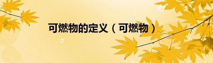 可燃物的定義（可燃物）