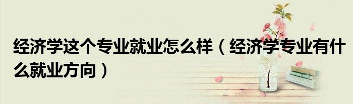 經(jīng)濟(jì)學(xué)這個(gè)專業(yè)就業(yè)怎么樣（經(jīng)濟(jì)學(xué)專業(yè)有什么就業(yè)方向）