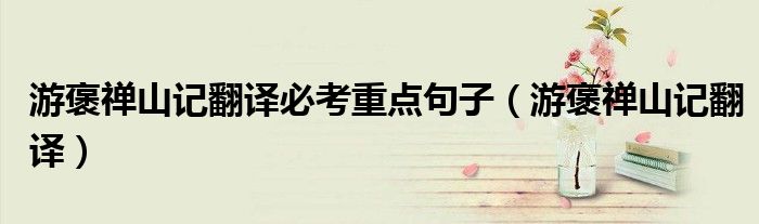 游褒禪山記翻譯必考重點(diǎn)句子（游褒禪山記翻譯）