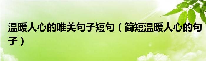 溫暖人心的唯美句子短句（簡(jiǎn)短溫暖人心的句子）