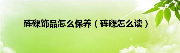 硨磲飾品怎么保養(yǎng)（硨磲怎么讀）