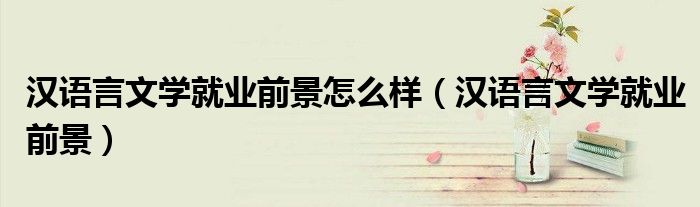 漢語言文學(xué)就業(yè)前景怎么樣（漢語言文學(xué)就業(yè)前景）