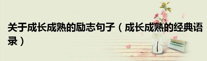 關(guān)于成長(zhǎng)成熟的勵(lì)志句子（成長(zhǎng)成熟的經(jīng)典語(yǔ)錄）