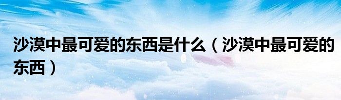 沙漠中最可愛的東西是什么（沙漠中最可愛的東西）