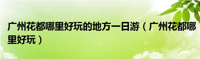 廣州花都哪里好玩的地方一日游（廣州花都哪里好玩）